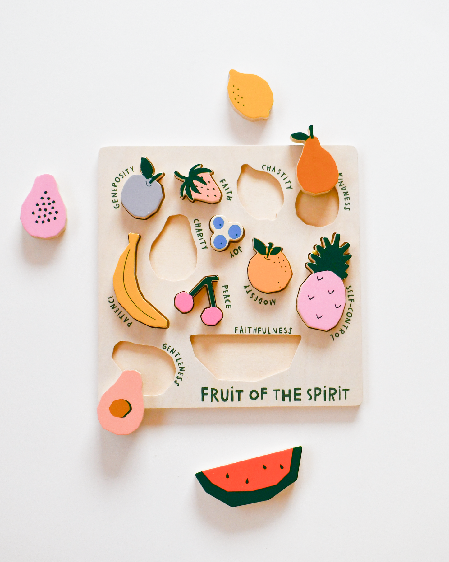 be a heart | vruchten van de geest houten puzzel
