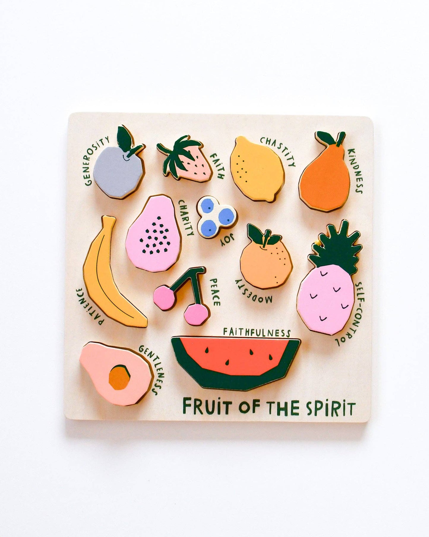 be a heart | vruchten van de geest houten puzzel