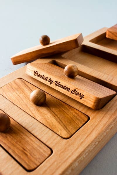 wooden story | brede-dunne knop puzzel