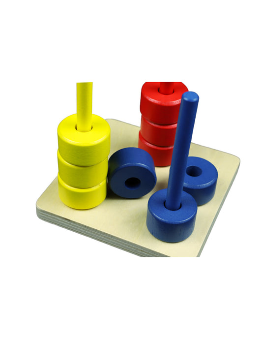 moyo montessori | gekleurde ringen op 3 pinnen