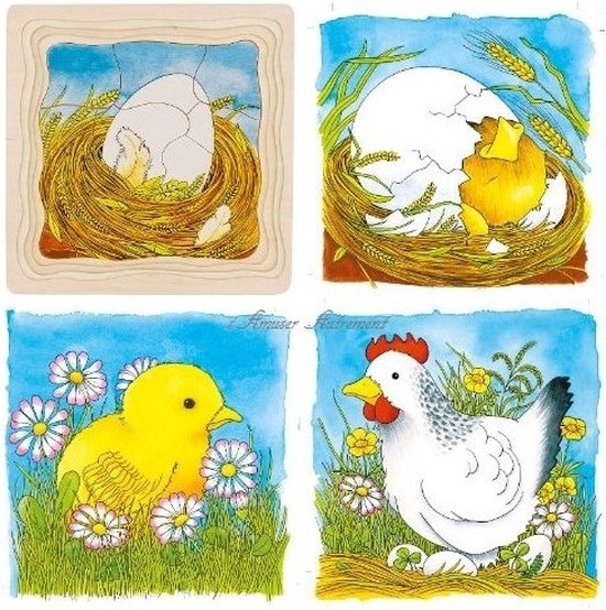 goki | houten lagenpuzzel - kip