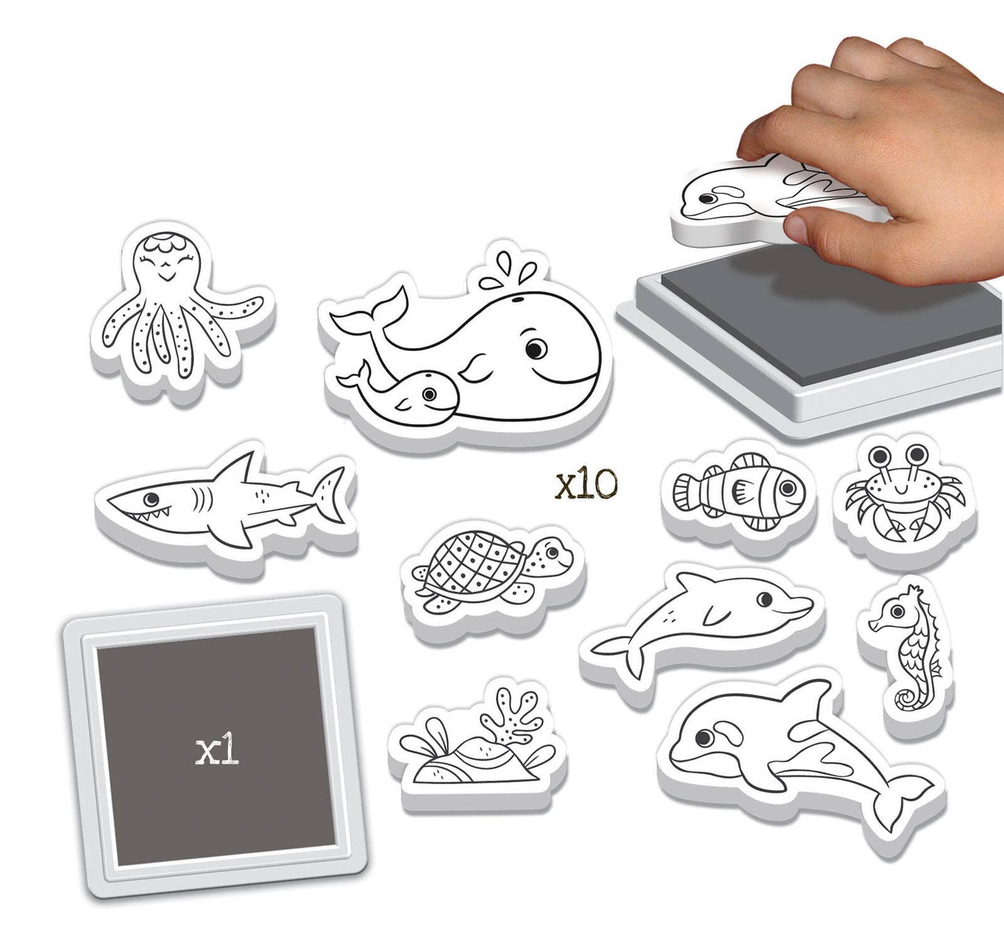 Créa Lign' - oceaandieren stempelset