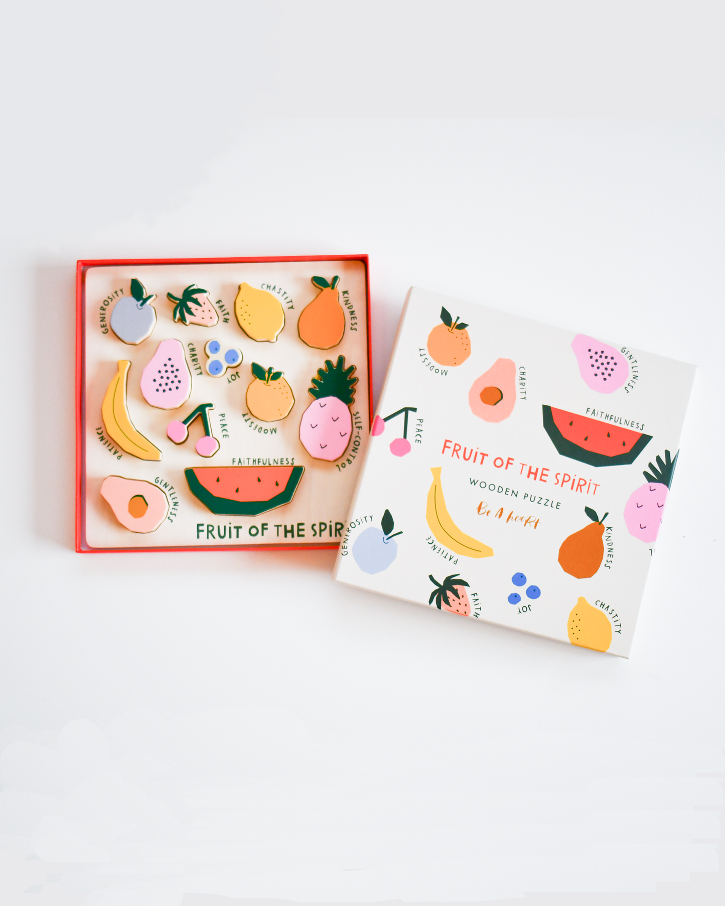 be a heart | vruchten van de geest houten puzzel