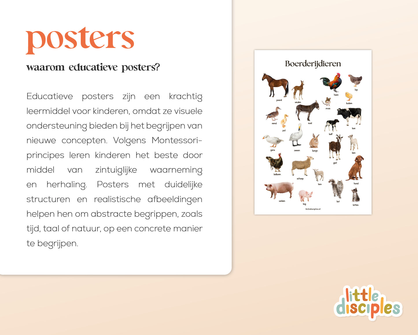 little disciples | boerderijdieren poster - poster