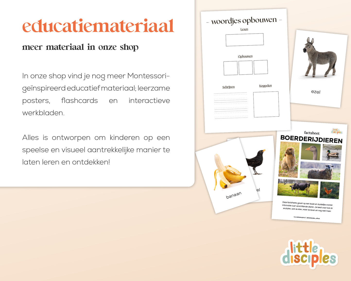 little disciples | boerderijdieren poster - poster