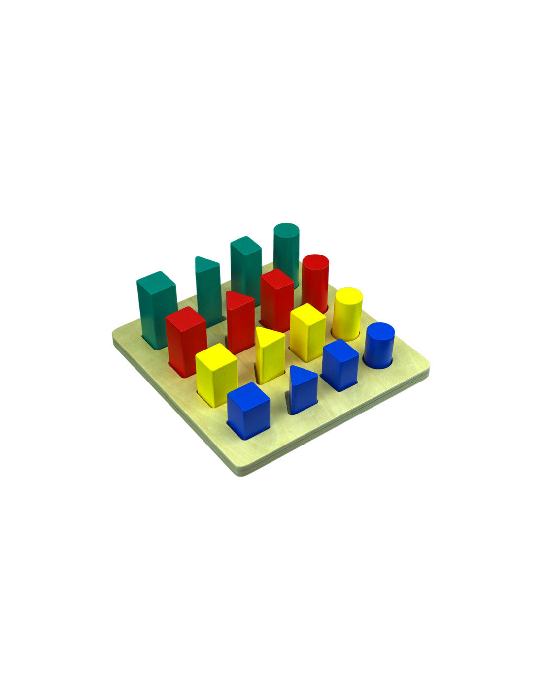 moyo montessori | houten geometrische vormenladder – 16-delige set