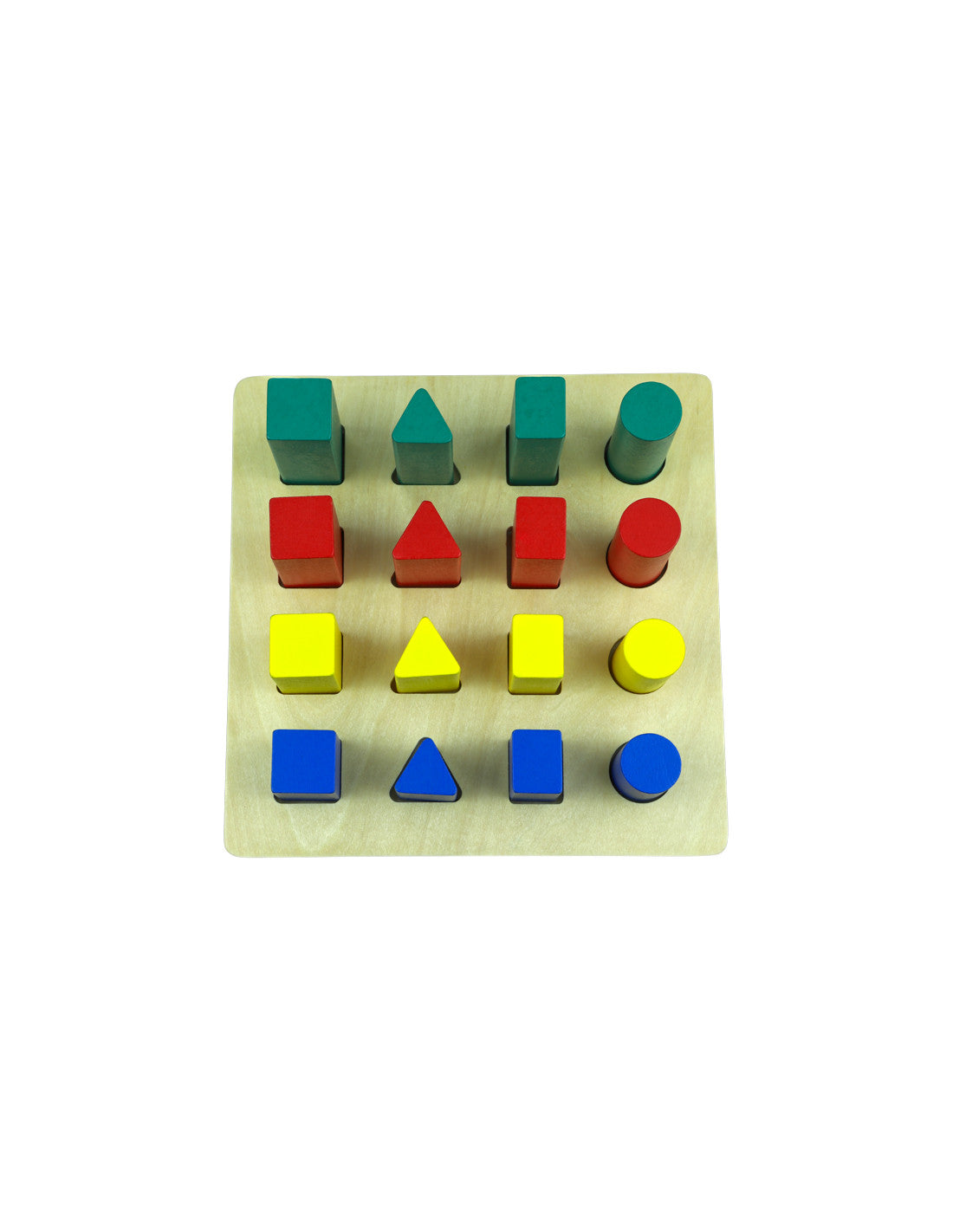 moyo montessori | houten geometrische vormenladder – 16-delige set