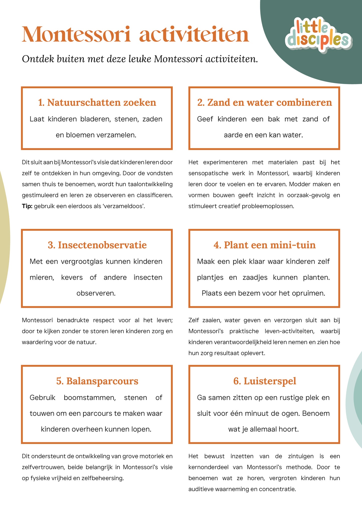 Montessori Buitenactiviteiten