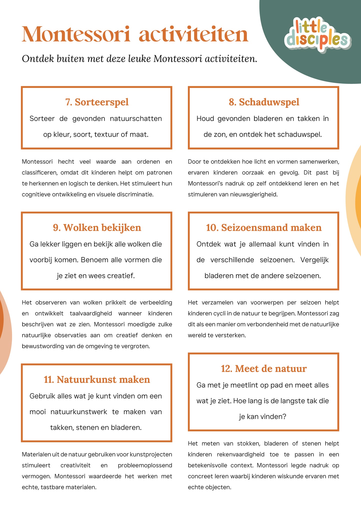 Montessori Buitenactiviteiten