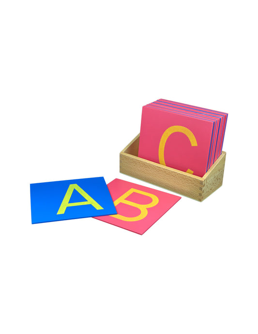 moyo montessori | schuurpapier letters - hoofdletters - met opbergbak