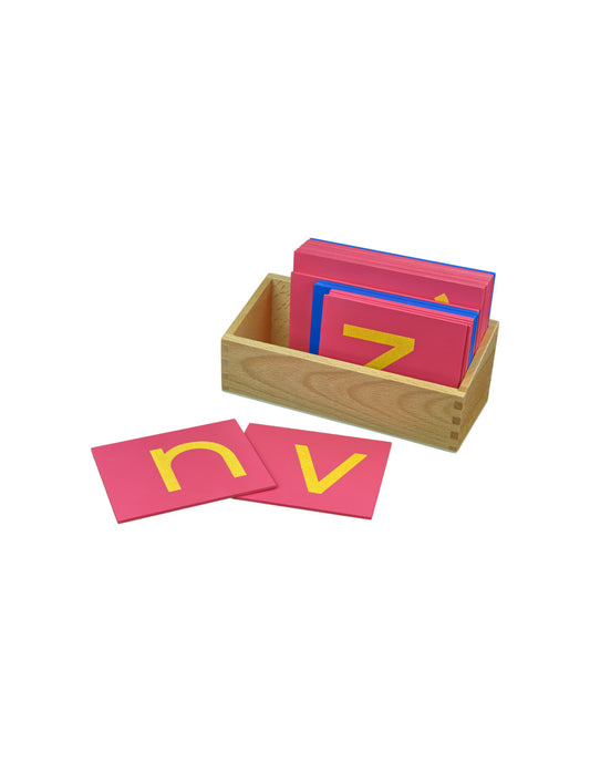 moyo montessori | schuurpapier letters - kleine letters - met opbergbak