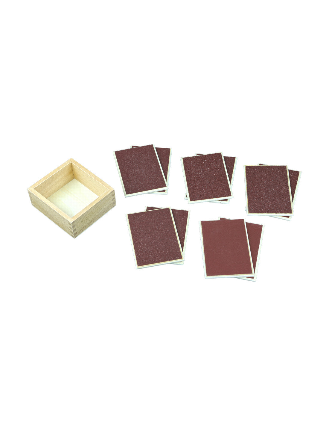 moyo montessori | tactiele pads - schuurpapier - met opbergbak