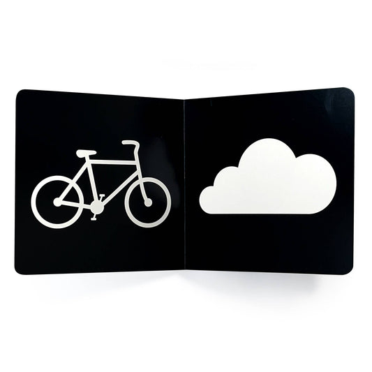 nowordbooks | wit op zwart - woordloos boek