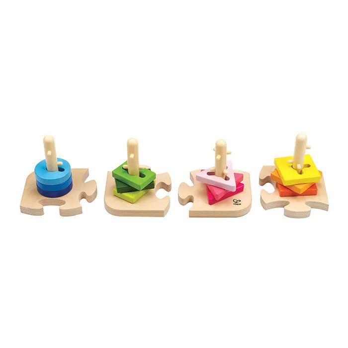 hape | vormenpuzzel met pinblokken – houten sorteerspel