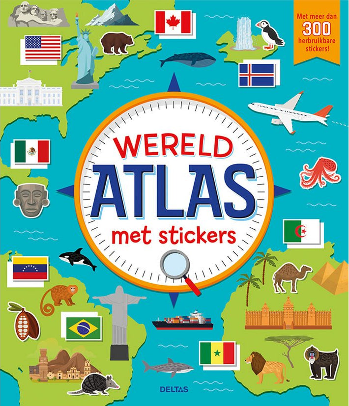 deltas | wereld atlas met stickers