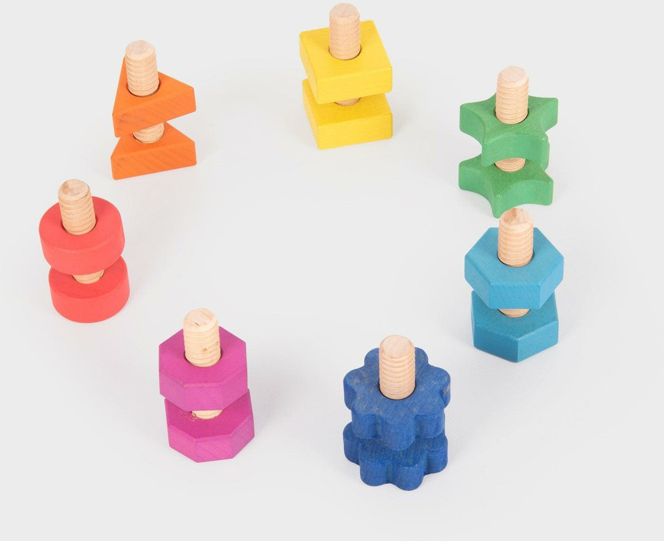 tickit | houten moeren & bouten – set van 7