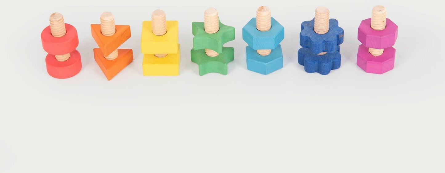 tickit | houten moeren & bouten – set van 7