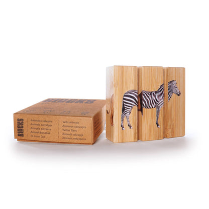 nowordbooks | wilde dieren - minipuzzel van bamboe
