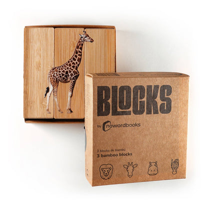 nowordbooks | wilde dieren - minipuzzel van bamboe