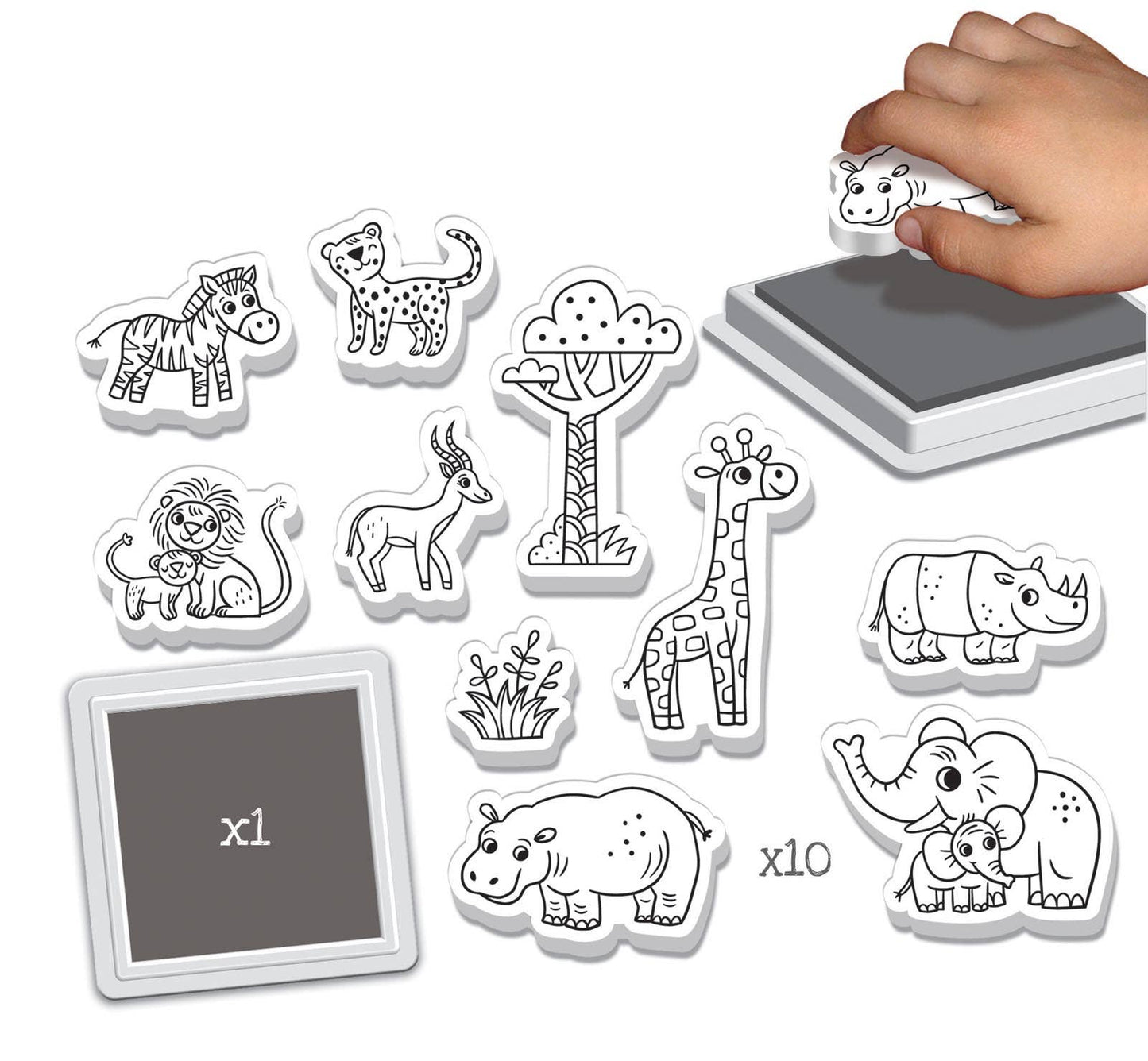 Créa Lign' - savannedieren stempelset