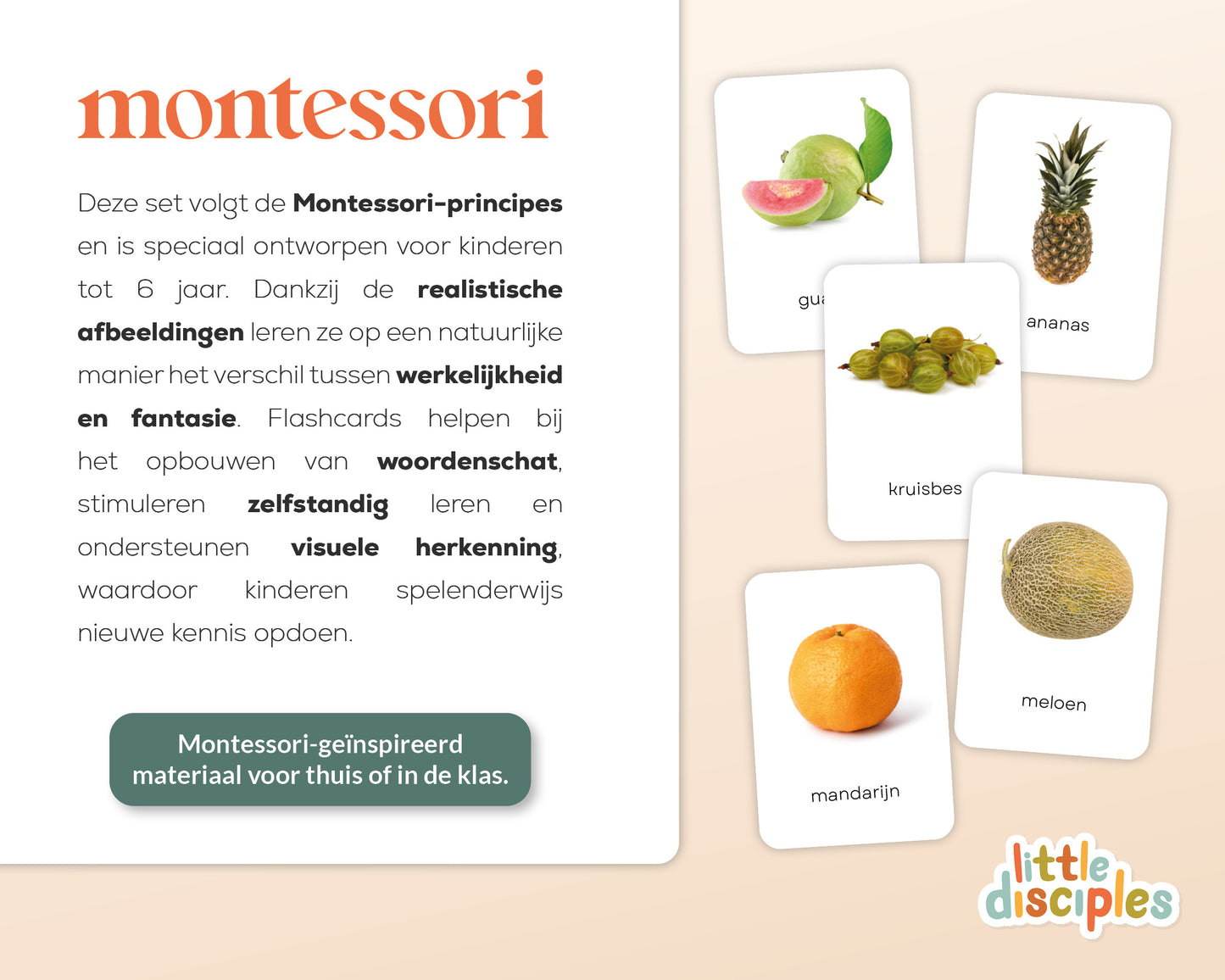 little disciples | fruit - 32 flashcards
