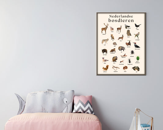 little disciples | nederlandse bosdieren - poster