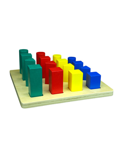 moyo montessori | houten geometrische vormenladder – 16-delige set
