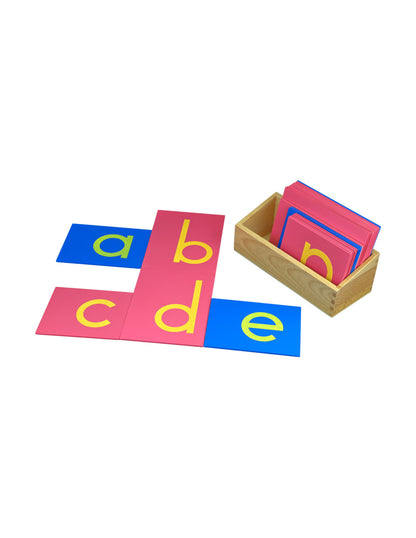 moyo montessori | schuurpapier letters - kleine letters - met opbergbak