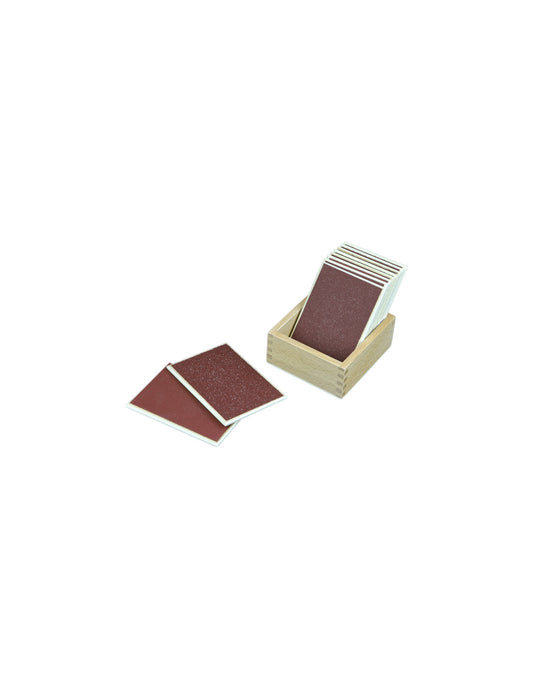 moyo montessori | tactiele pads - schuurpapier - met opbergbak