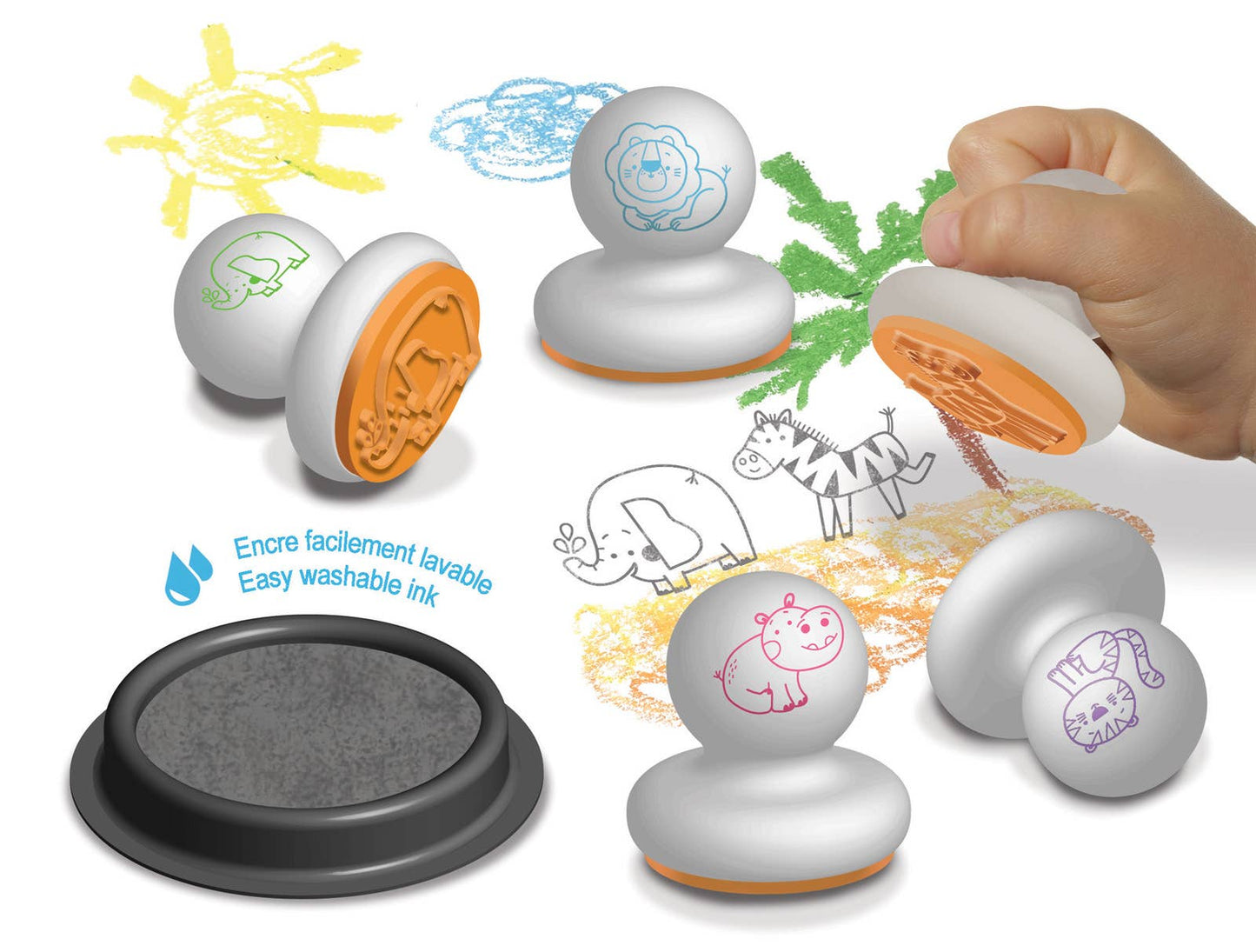 créa lign' - savannedieren stempelset