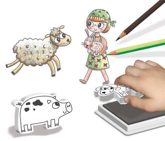 Créa Lign' - boerderijdieren stempelset