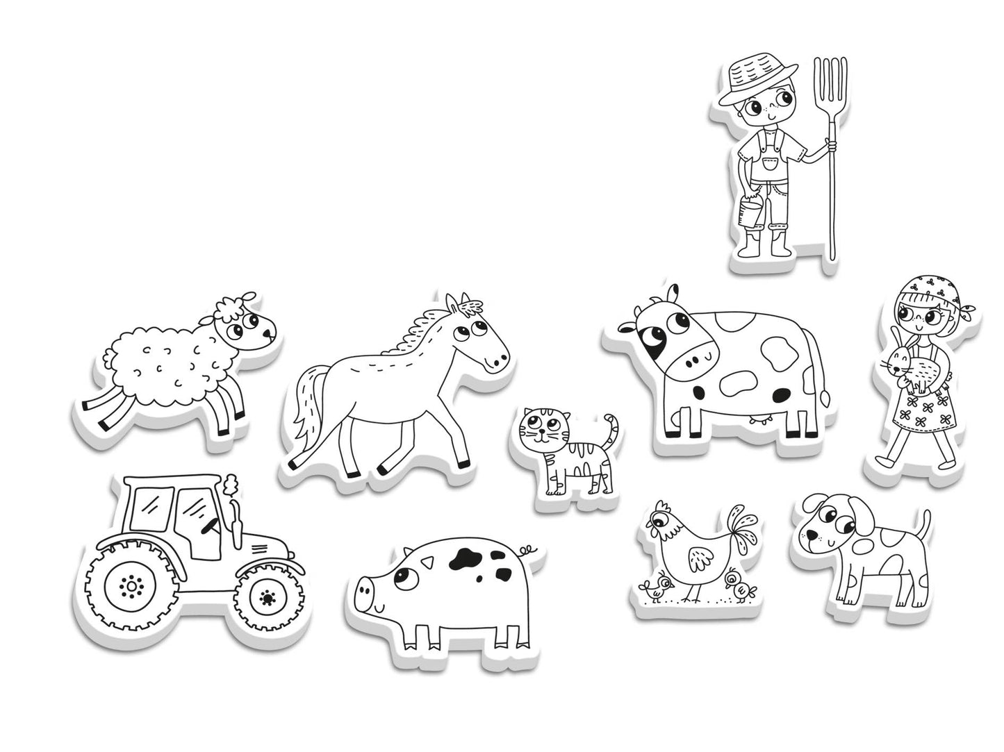 Créa Lign' - boerderijdieren stempelset