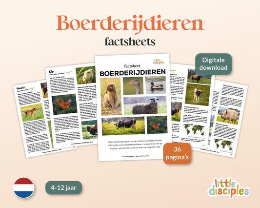 little disciples | boerderijdieren factsheets - 36 pagina's