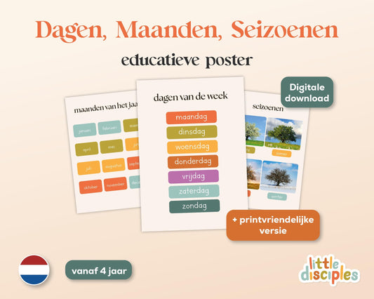 little disciples | dagen, maanden, seizoenen - poster