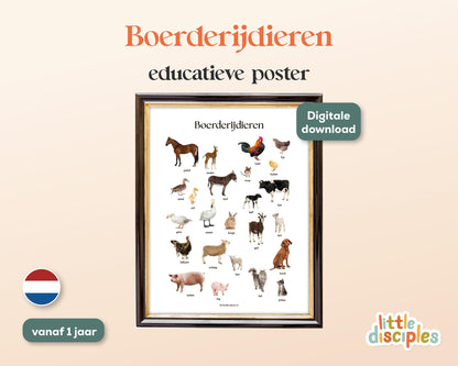 little disciples | boerderijdieren poster - poster