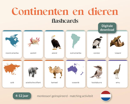 little disciples | continenten en dieren - 57 flashcards