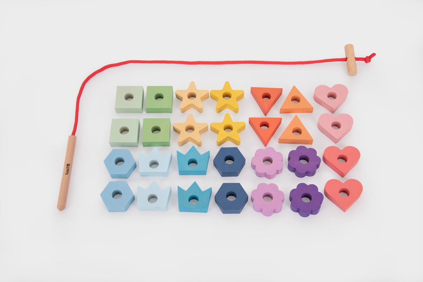 tickit | regenboog houten vetervormen – 28-delige set