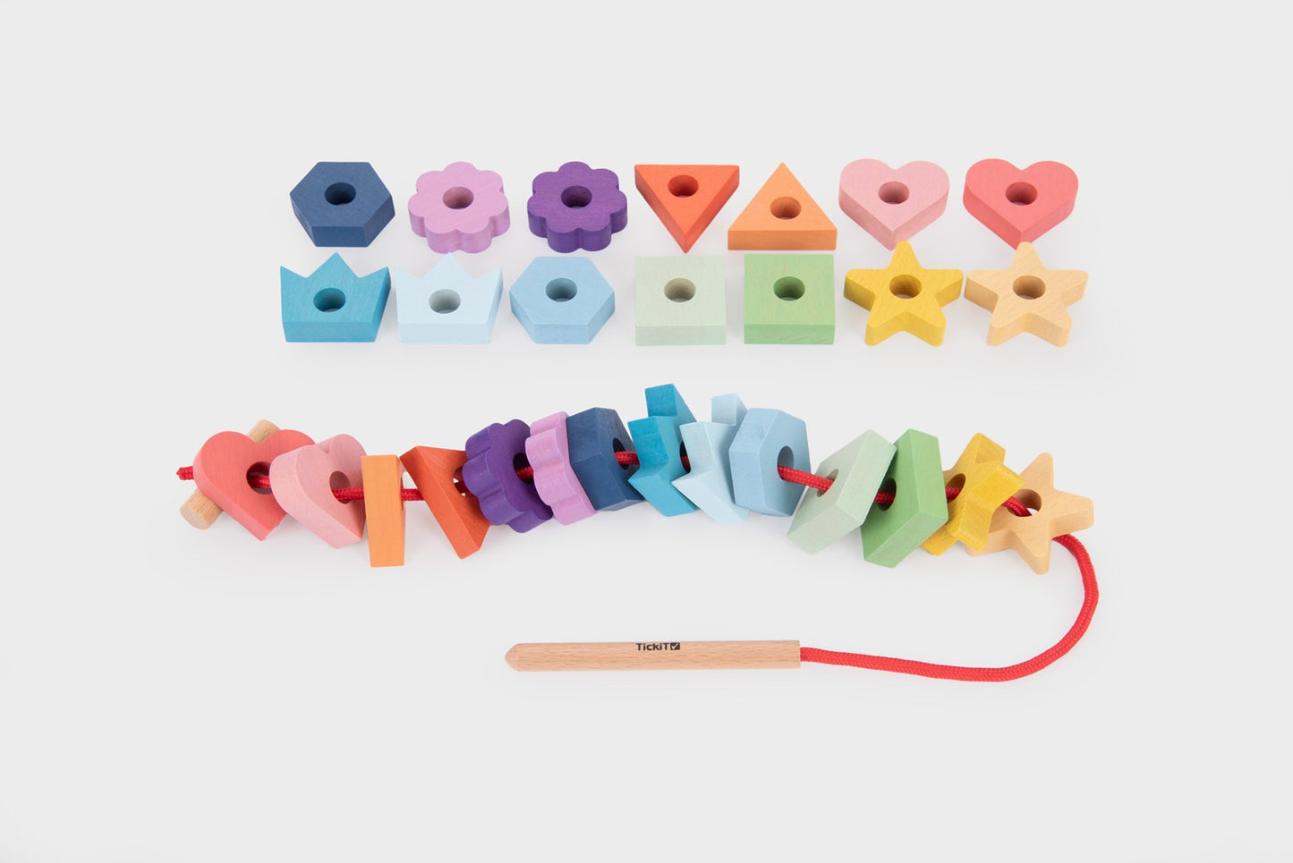 tickit | regenboog houten vetervormen – 28-delige set
